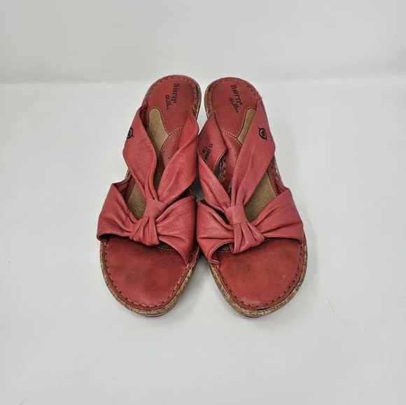 Born Drilles Monte Carlo Leather Wedges Sandals Women's Shoe Size. 9 M Pink - Picture 3 of 7